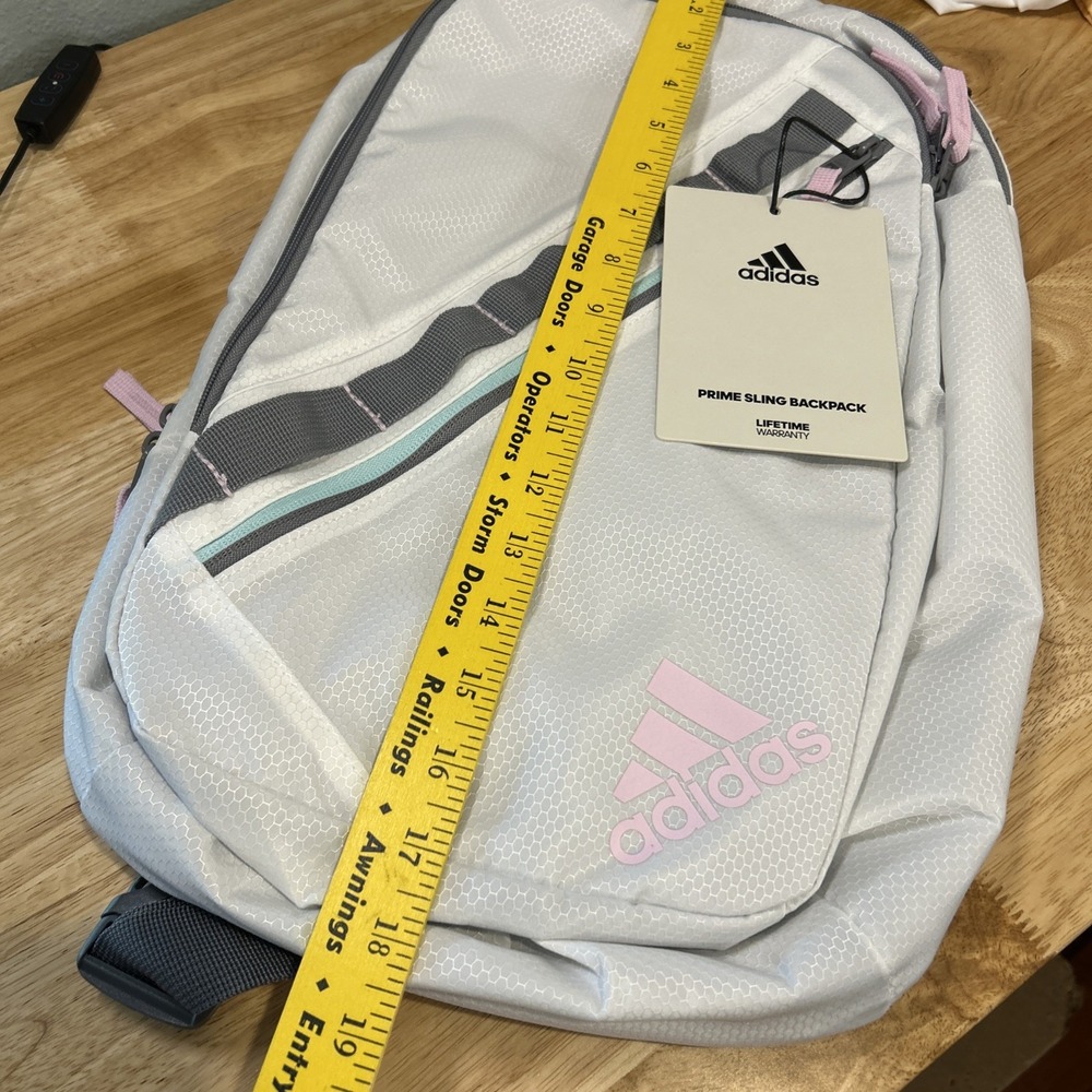 Adidas Prime Sling Backpack White Grey Orchid Fusion Purple Bag 5156602 - Picture 6 of 8